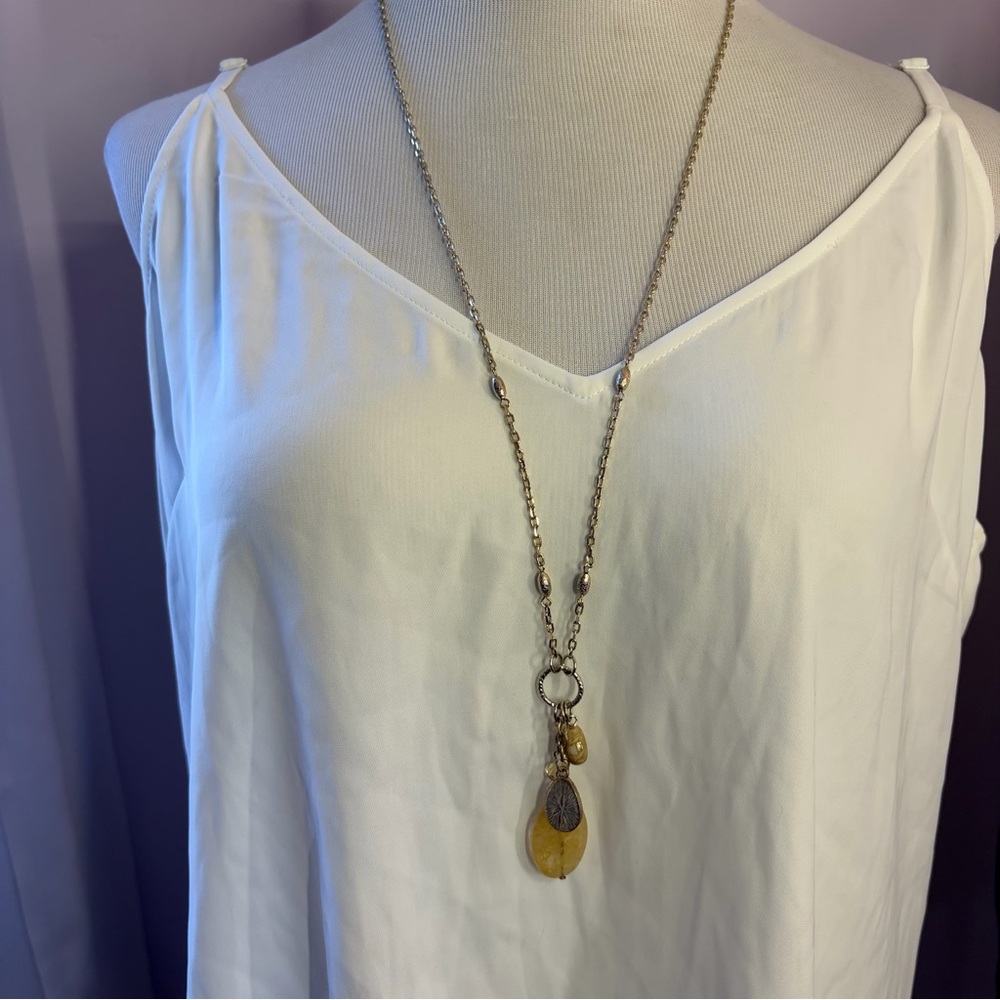 Ann Taylor Silvery Pendant Necklace